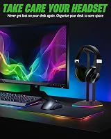 KALAHOL RGB Headphone Stand with 2 USB Type-C Ports LED Gaming Headset Holder view 7