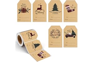 Trazzo Christmas Gift Tags Self-Adhesive Stickers-Christmas Name Tags-Christmas Decorations for Gifts Festival Label Wrapping Holiday Santa to from Gift Tag Stickers for Presents 200 Pcs & 2 x 3 Inch