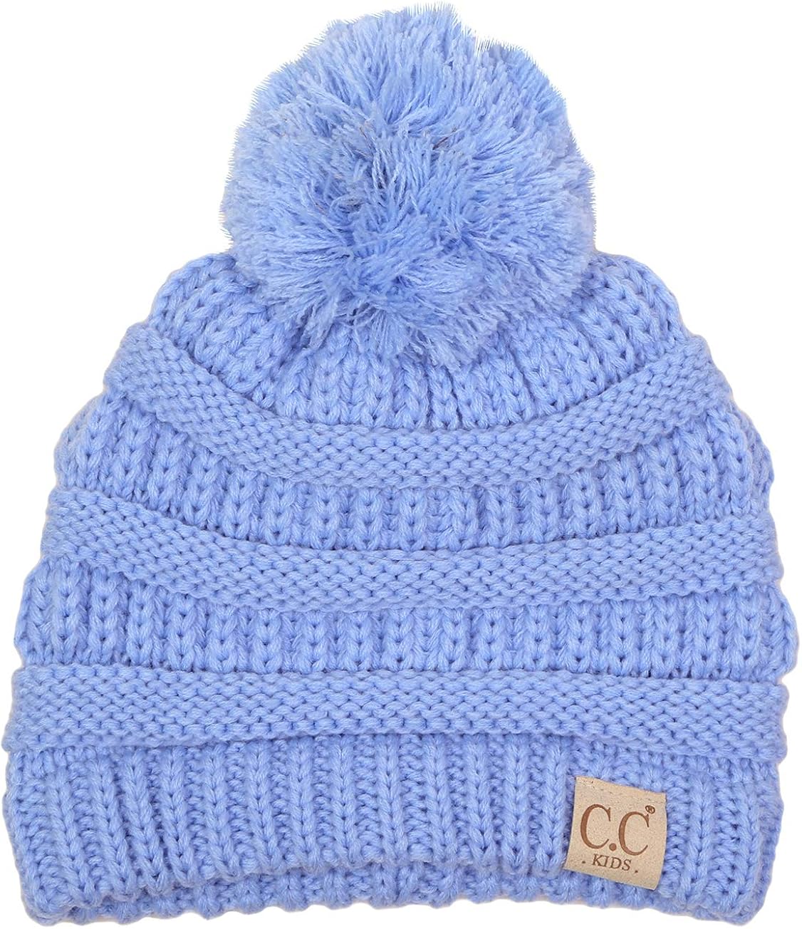 Kids Pom Beanie Bundle - 1 Black, 1 Kaleidoscope (2 Pack): Clothing