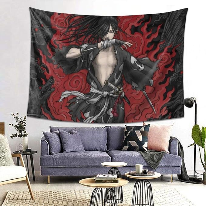 Amazon Co Jp どろろ百鬼丸タペストリー壁掛けクラシックアニメ壁掛け寝室用リビングルーム寮 80 X 60インチ Home Kitchen