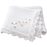 LAWKUL Baby Blanket 100% Traceable Cotton Knit Receiving Blankets Soft Swaddle for Newbron Boy Girls 40"x30" Pink Floral