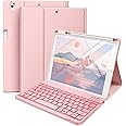Hamile Keyboard Case for iPad 9th Generation /8th Gen/7th Gen 10.2 Inch - Backlit Detachable Wireless Stand Folio Keyboard Cover with Pencil Holder for iPad Pro 10.5" / iPad Air 3rd Gen (Pink)
