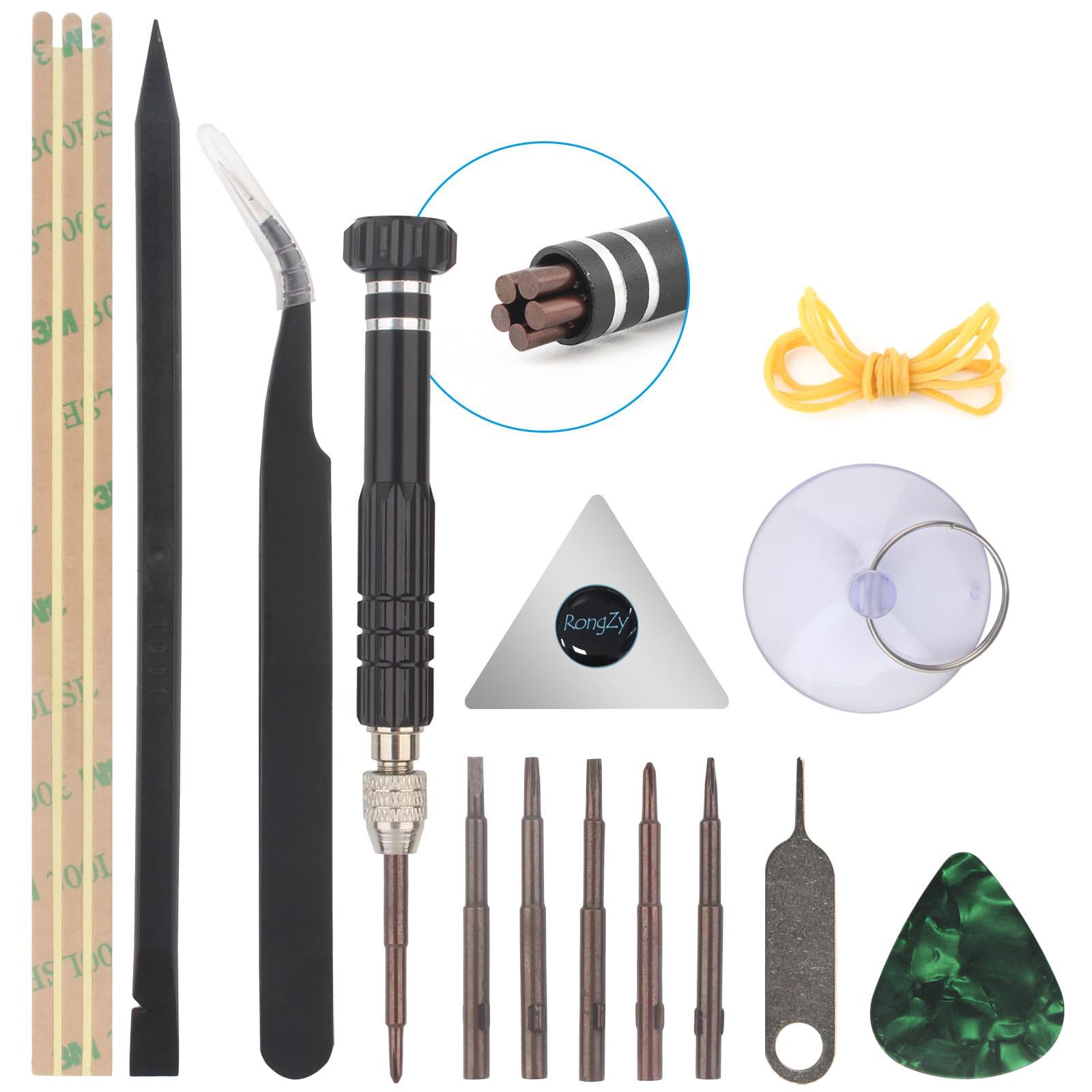 RongZy 8-in-1 Display Removal Shell Opening Screwdriver and Repair Kit Disassemble Mobile Tools Suitable for Glasses, Mobile Phones, iPad, Cameras, PC, Laptops
