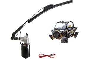 YiCross 12V UTV Electric Windshield Wiper Assembly, Fit for Polaris Ranger RZR Can Am Kawasaki Honda Pioneer Golf Cart Motor Windshield Wiper Kit, Size: 13.7"/15.7" - 110 Degree Motor Upgraded Version