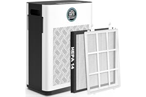 AIRJOWSET 2025 Upgraded Air Purifier for Home Large Room 2800Ft² with Washable Pre-filter, H14 True Hepa Air Purifiers for Bedroom with Timer, 22dB Sleep Mode, for Pets Hair Pollen Odor Dander Dust Wildfire