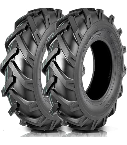 Lot De 2 Pneus Sans Chambre à Air 4.00-8, 4 Plis, 20,3 Cm, Pneu De