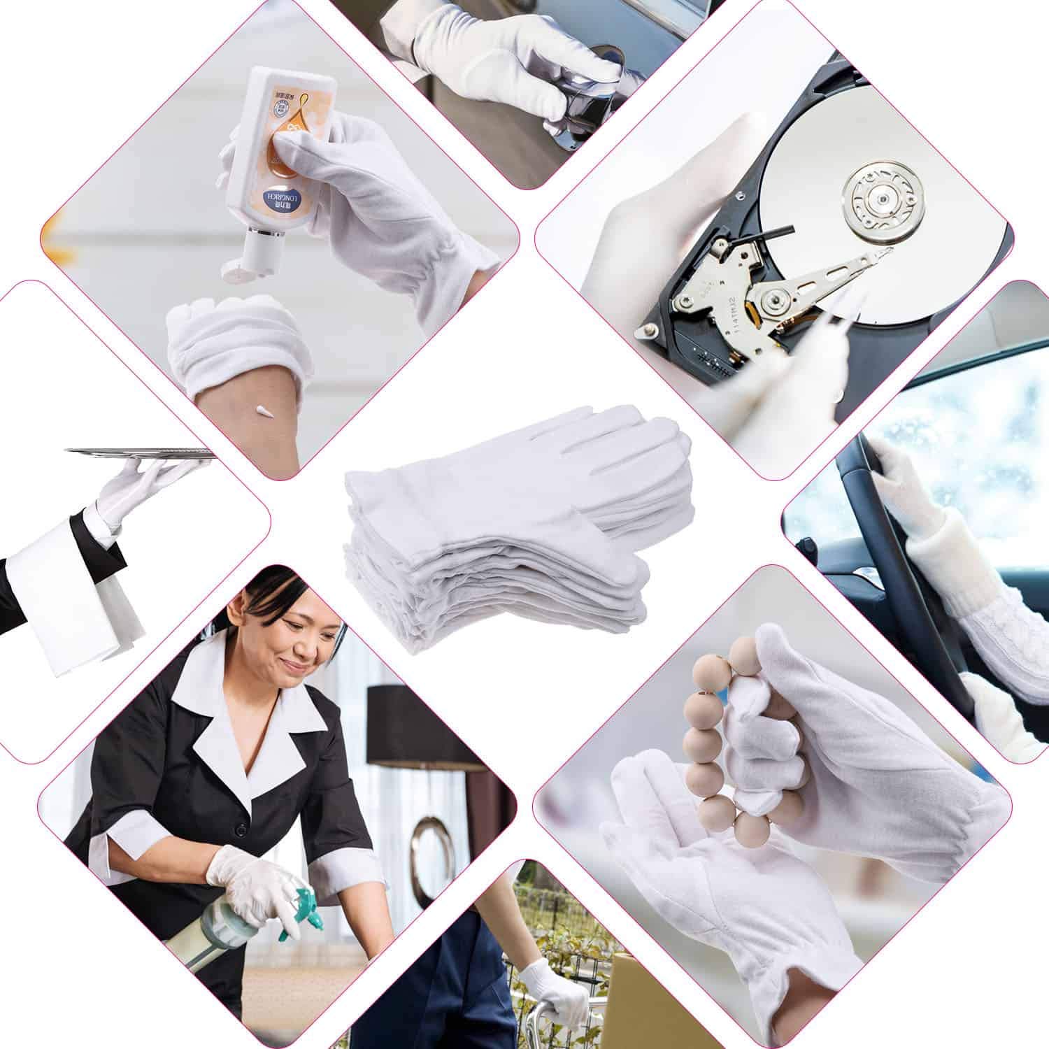 100% Cotton Gloves for Dry Hands Eczema, Selizo 10 Pairs White Cotton Gloves for Women Dry Hands Moisturizing Cosmetic Sensitive Irritated Skin Spa : Beauty