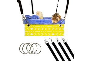 AUTHENTIC JOY Ferret Hammock For Cage Box, use as Hanging Bed or Secure to Cage. Ferret Cage Accessories w/ Adjustable Straps, Perfect Small Pet Bed, Hanging cat hammock Bed, Guinea Pig Bed or Rabbit Bed.