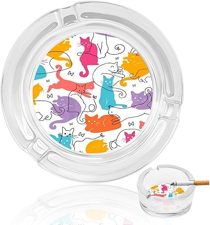 Amazon Co Jp ガラス灰皿 はいざら 灰皿 アッシュトレイ 可愛い 猫柄 ねこ 置物 8 5cm 卓上 おしゃれ インテリア ファッション 喫煙具 洗いやすい 滑り止め 車 贈り物 店舗 飲食店 業務用 大容量 車 バイク