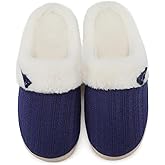 NineCiFun Women's Slip on Fuzzy Slippers Memory Foam House Slippers Outdoor Indoor Warm Plush Bedroom Shoes Scuff with Faux Fur Lining