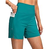 G Gradual Women's 5" High Waisted Swim Board Shorts with Phone Pockets UPF 50+ Quick Dry Beach Shorts for Women with Liner