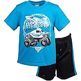Monster Jam Trucks Short Sleeve T-Shirt & Athletic Mesh Shorts Set