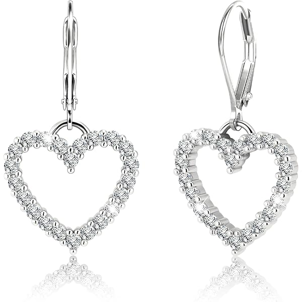 Amazon.com: Just Follow Boho Female Crystal White Heart Drop