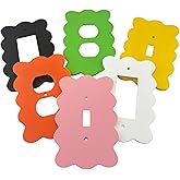 Funky Wavy Scalloped Light Switch Cover, Mid‑Century Modern Toggle Rocker Decora Duplex Outlet Wall Plate