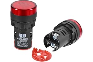 uxcell Energy Saving LED Indicator Light AC/DC 110V Dustproof Waterproof IP54 AD16-22DS Red Signal Pilot Lamp for Electrical 