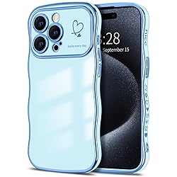 Hython for iPhone 15 Pro Case Cute Curly Wave Frame