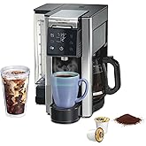 Hamilton Beach Flexbrew Advanced 5-in-1 Drip &amp; Single Serve Coffee Maker | Single Serve Hot &amp; Iced Coffee Maker | 12 Cup Programmable Drip Coffee Maker | Removable 60 oz. Reservoir | Black