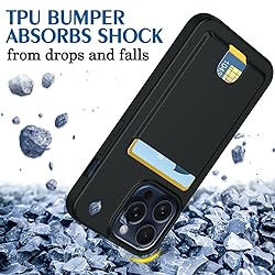 Petocase for iPhone 15 Pro Wallet Case Card Holder