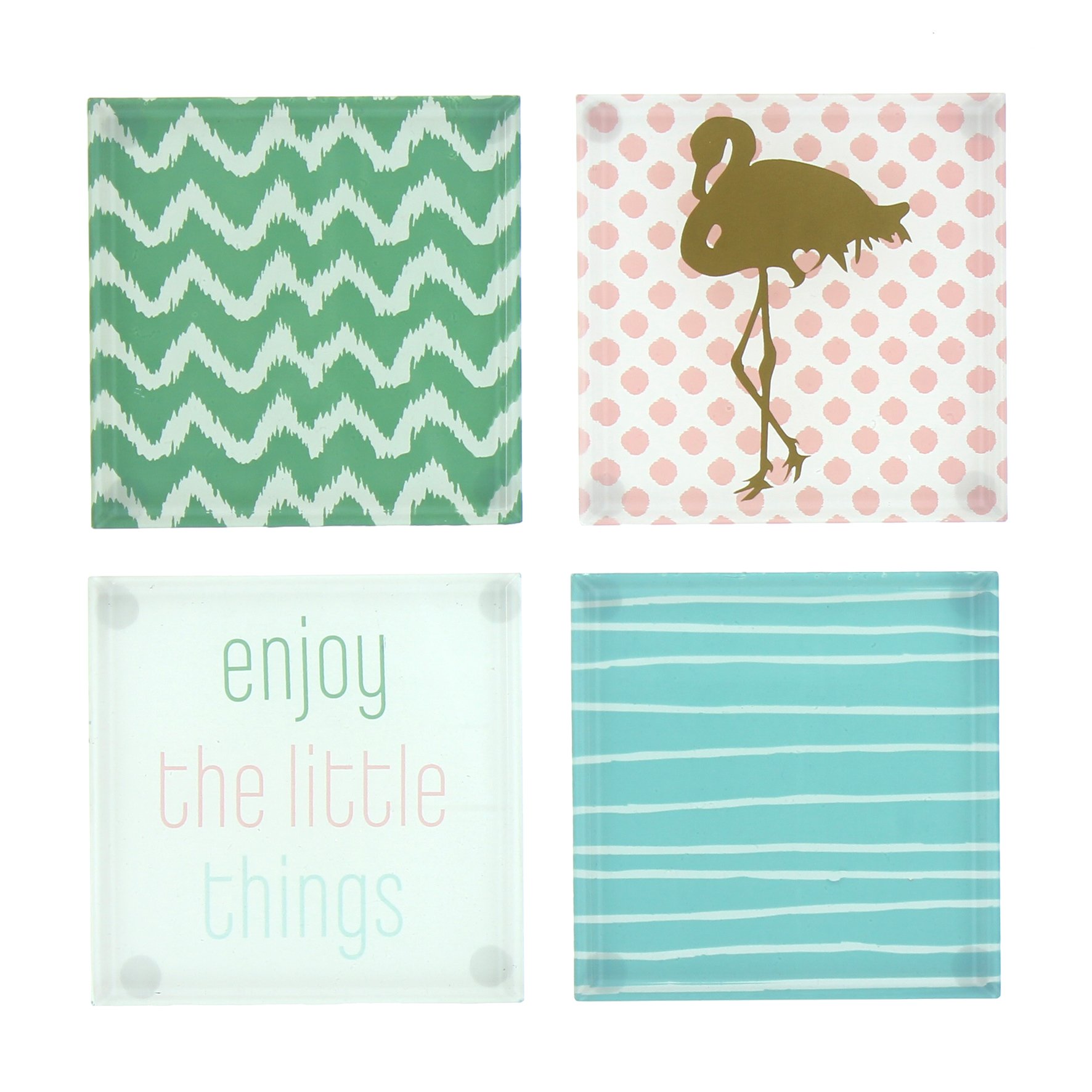 Botanica Collection Flamingo Coaster Set of 4, Multicoloured, One Size