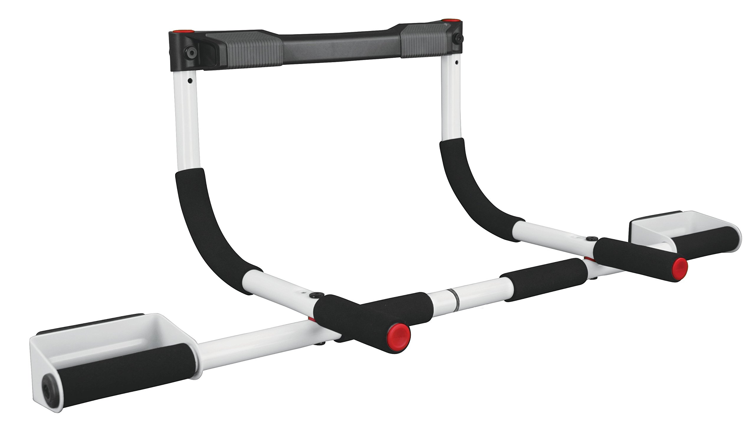 Portable gym that can be used as a doorway pull-up bar. Great for beginners to athletes. Keep fit anytime, anywhere. Soft and extra comfortable foam handle