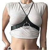 Punk Black Leather Chest Harness Body Rave Nightclub Sexy Belly Bra Jewelry Halloween Accessory for Women Girls