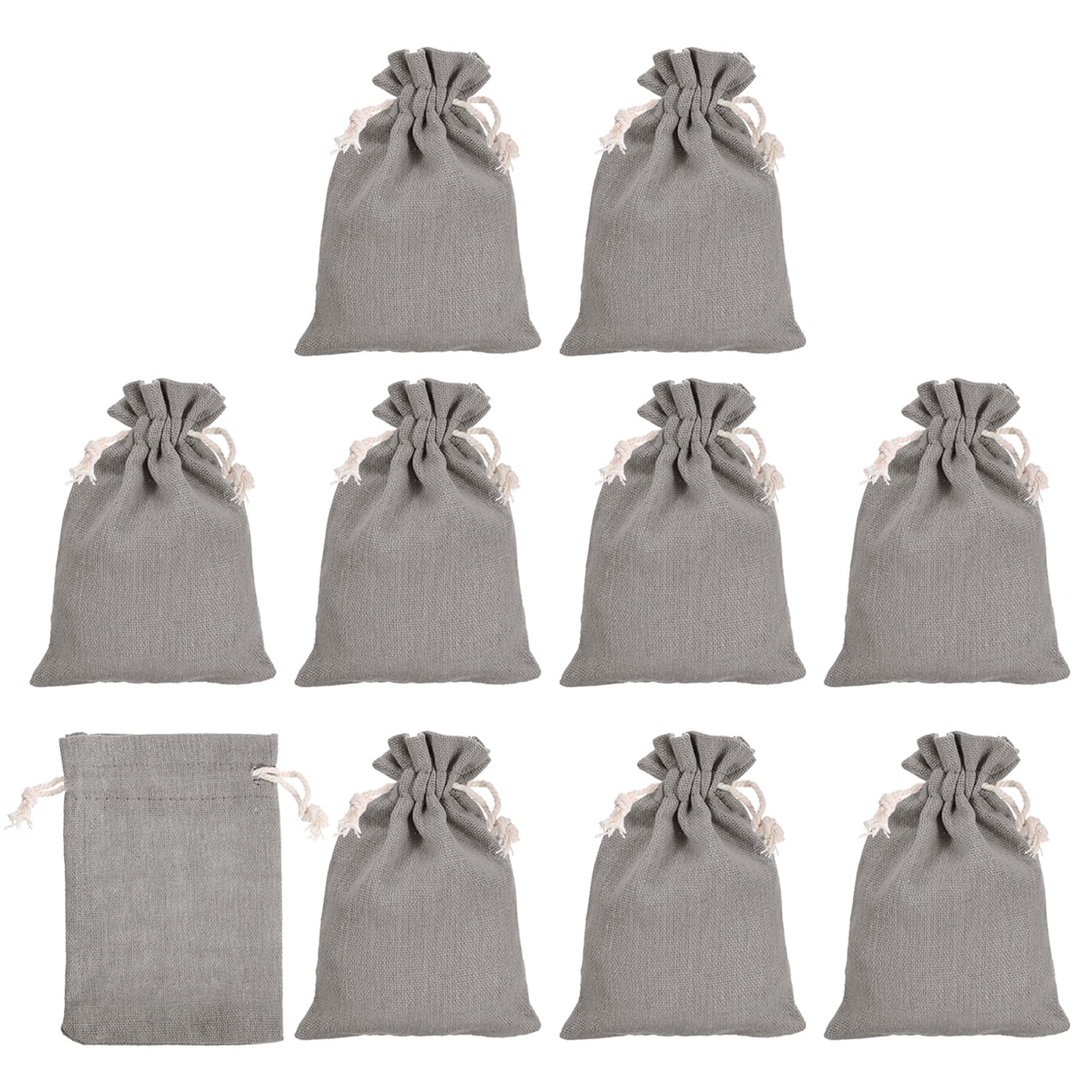 PATIKIL 6"x4" Coin Money Sacks Bag, 10 Pack Bank Deposit Change Transit Bags Cash Bag with Drawstring Currency Bags Gift Bag Style 4, Gray