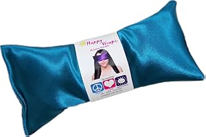 Lavender Eye Pillow - Hot Cold Weighted Eye Pillows for Relaxation, Sleep, Stress, Migraine Relief, Yoga - Aromatherapy Gifts for Women, Birthday, Teachers, Made in USA by Happy Wraps - Auqa