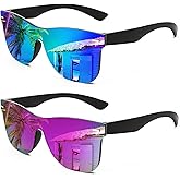 FEISEDY Trendy Rimless Mirrored One Piece Lens Sunglasses Reflective Sun Glasses B4114