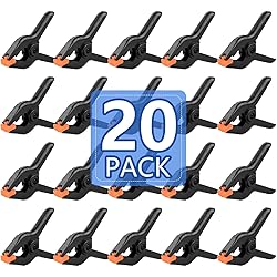 20 Pack 4.5 inch Plastic Spring Clamps, Black Heavy