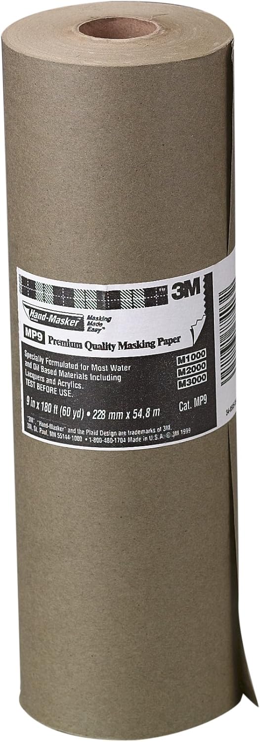 3M 3M HandMasker Premium Quality Masking Paper, 9Inch x 60Yard