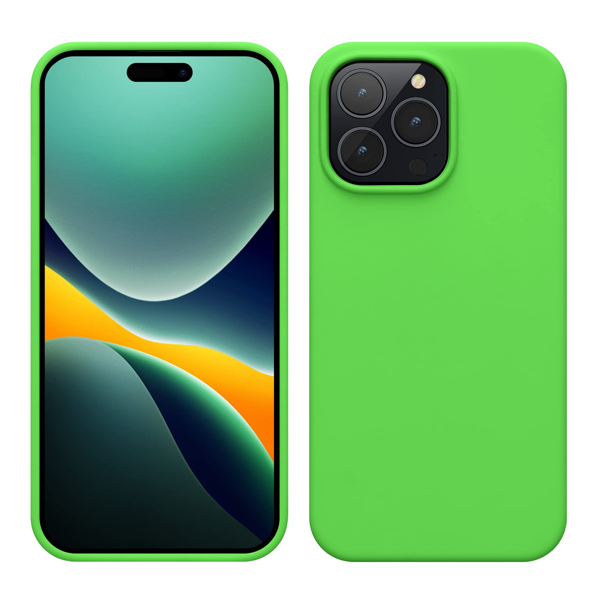 kwmobile Case for iPhone 14 Pro Max Case - Slim Soft TPU Silicone Cover - Works with Wireless Charging - Lime Green — image 1