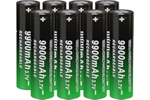 CPZZ 18650 Rechargeable Battery 9900mah 3.7volt Rechargeable Batteries 18650 Flat top for led Flashlight-8Pack 3.7v Battery 0312