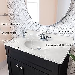 Design House Cultured Marble Vanity Top, Ivory