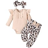 GDTOGRT Baby Girl Clothes Newborn Infant Outfits Ruffle Romper+ Floral Pants + Cute Headband Sets for Girls