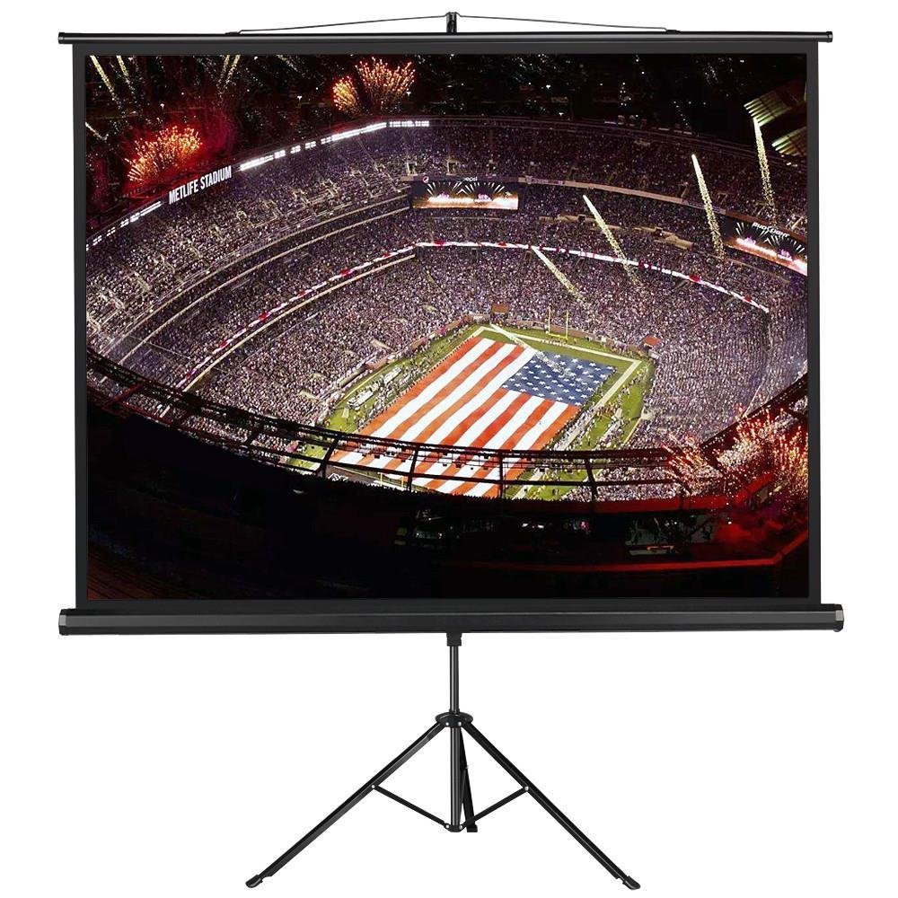 Yaheetech Portable Indoor Outdoor Projector Screen, 84 Inch Diagonal Projection HD 4:3 Projection Pull Up Foldable Stand Tripod，for Home Theater Cinema Party Office Presentation