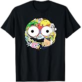 Smiling Friends Smiley Face Character Collage Funny Cartoon T-Shirt