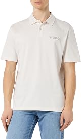 HUGO Men's Drocholo Polo Shirt Open White Size S view 1