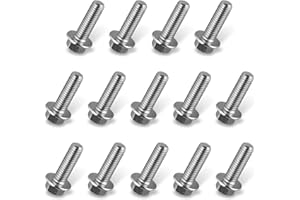 fasebeek 14 PCS Car Differential Cover Toothed Hex Bolt Kit, M8 x 20 304 Stainless Steel Surface Washed Flange Face Bolts, Automotive Replacement Fixed Parts, Suitable for Most Cars (Silver)