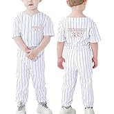 NICNZQI Toddler Boy Birthday Shirt Baseball Stripe Jersey and Pants Set First Birthday Outfit Summer