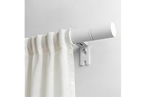 Adjustable Curtain Rods 16-88 Inch, Easy Install Decorative Window Rods for Bedroom, Living Room & Room Dividers, White
