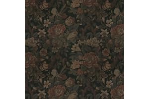Dimoon Vintage Wallpaper Peel and Stick Dark Green Floral Wallpaper 16.1"x78.7"Flower Leaf Contact Paper for Bedroom Thicken Waterproof Self Adhesive Wall Paper Removable Shelf Liner Vinyl Roll