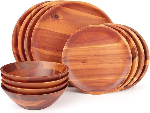 Aidea Wood Dinnerware Set 12pcs Acacia 