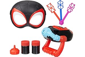 HASBRO Spidey and his Amazing Friends Marvel Water-Webs Miles “Spin” Morales Electronic Bubble Slinger Role Play Set with Mask, Super Hero Toys for Kids,, Ages 3+ (Amazon Exclusive)