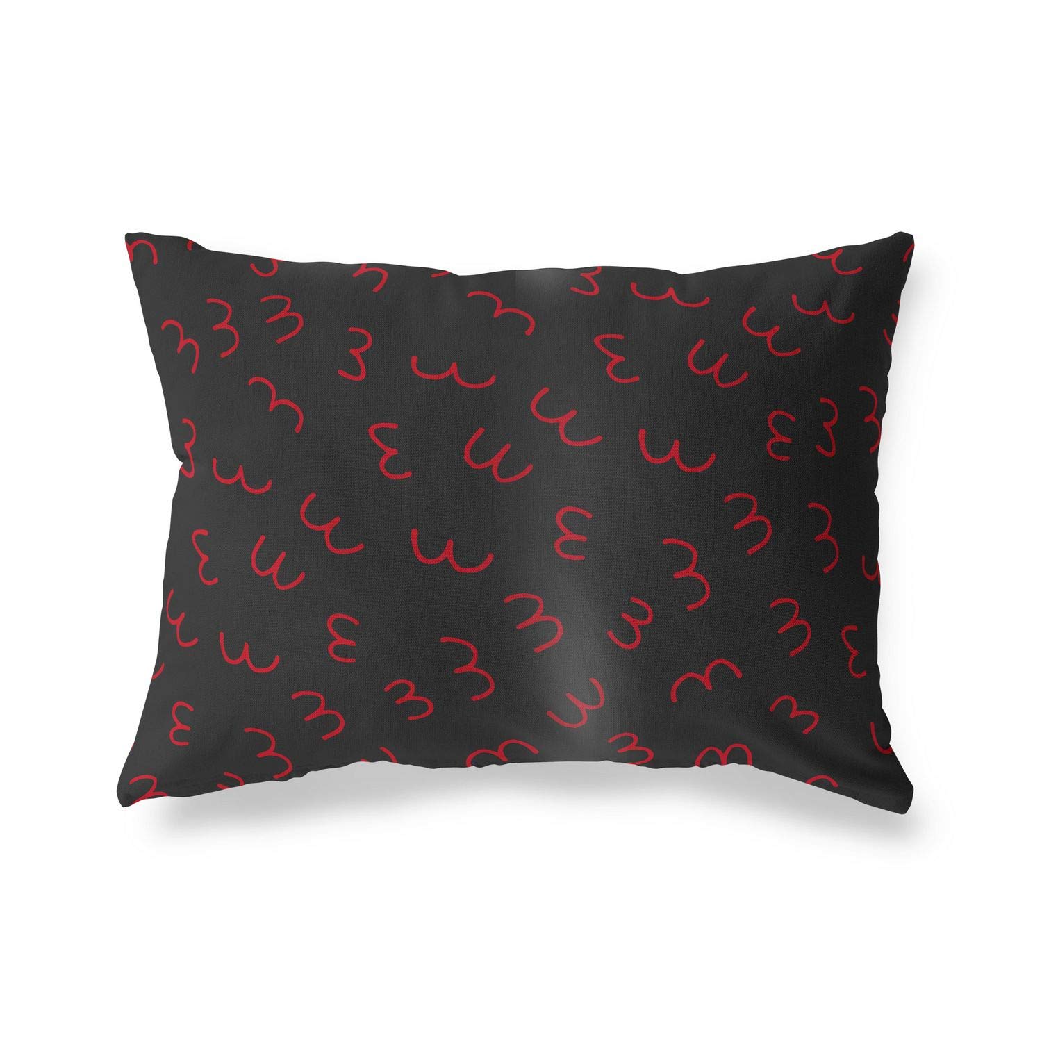 Bonamaison Decorative Cushion Cover Red & Black, Throw Pillow Covers, Home Decorative Pillowcases for Livingroom, Sofa, Bedroom, Size: 35x50 Cm - Designed and Manufactured in Turkey