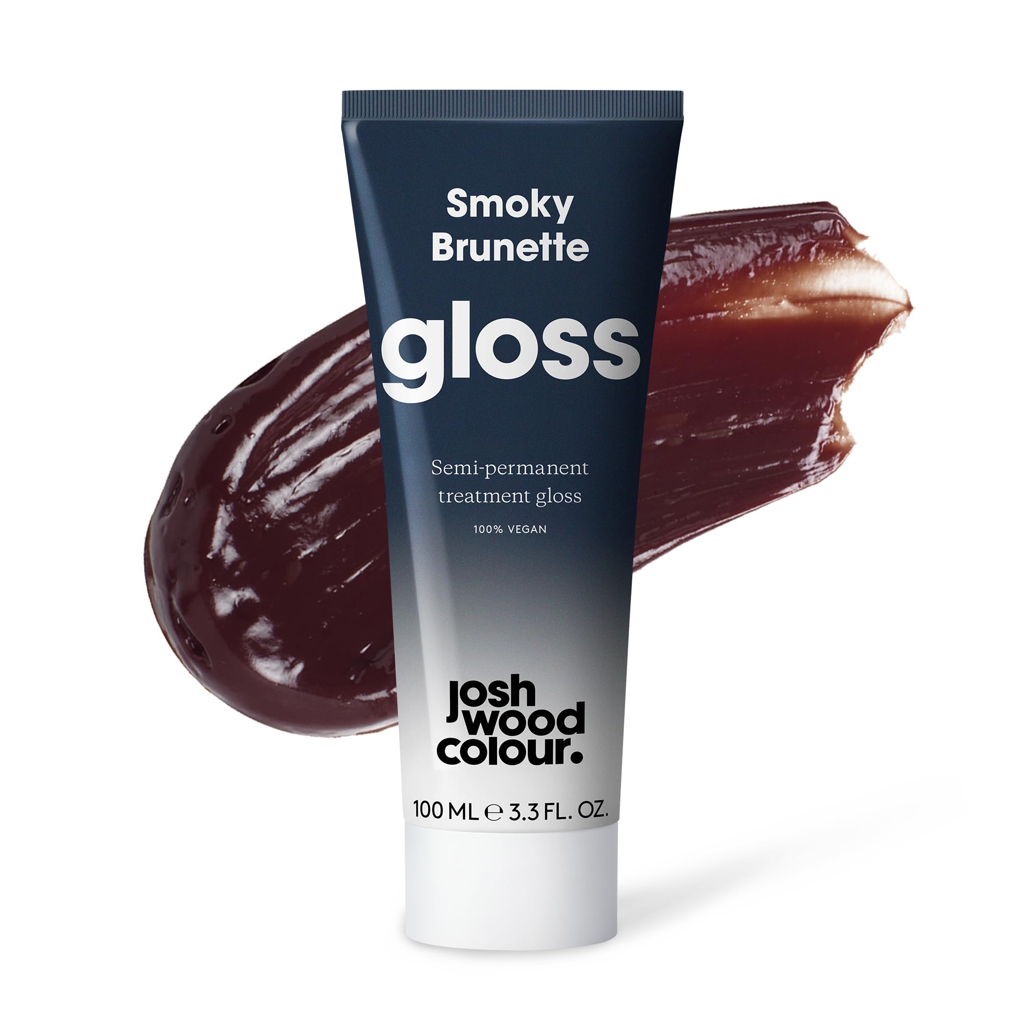 Josh Wood Hair Gloss (Smoky Brunette) - Semi-permanent gloss, removes red tones on dark hair, refreshes and conditions - Lasts up to 6 washes - 100% Vegan - Cream (100ml)