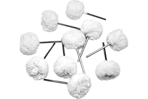 Yasumai White Soft Polishing Wheel Buffing Ball 2.35mm Handle for Rotary Tools Fine Polish Jewelry, Watches, Wheels Surface P