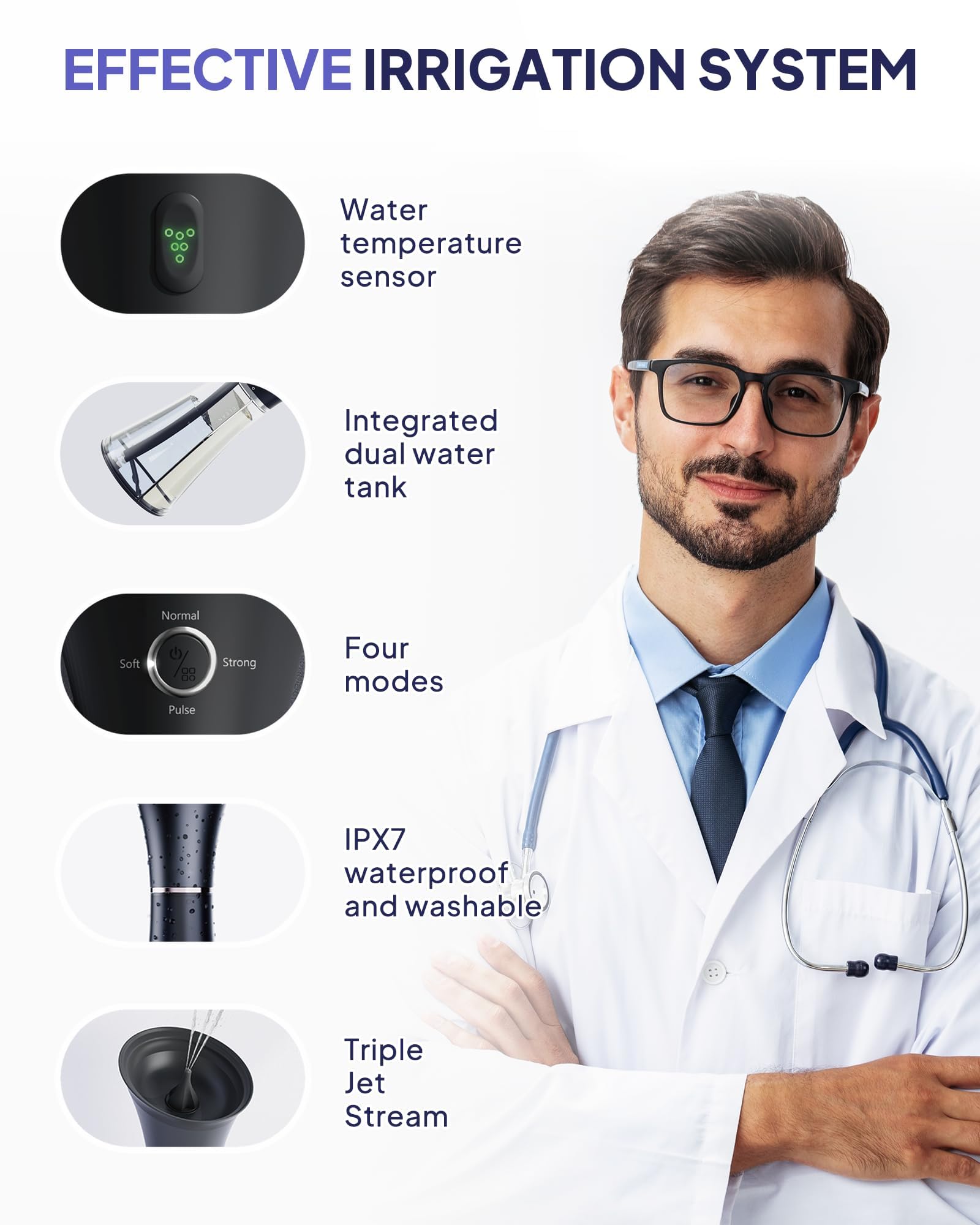 KAUGIC Upgraded Ear Wax Removal with One-Piece Waste Tank, Safe Cleaner with Water Temperature Sensor, Effective Ear Irrigation Kit & USB-A to C Cable, IPX7, Black