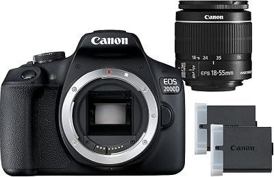 Canon EOS 2000D with EF-S 18-55mm IS II Lens and Spare Battery