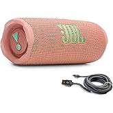 JBL Flip 7 (Pink) + Bundle with USB-C Braided Cable