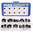 BOJACK 10 Values 50 Pcs Silicon Epitaxial Power Transistor TIP31C TIP32C TIP41C TIP42C TIP120 TIP121 TIP122 TIP125 TIP126 TIP127 Darlington Transistors TIP Series Assortment Kit